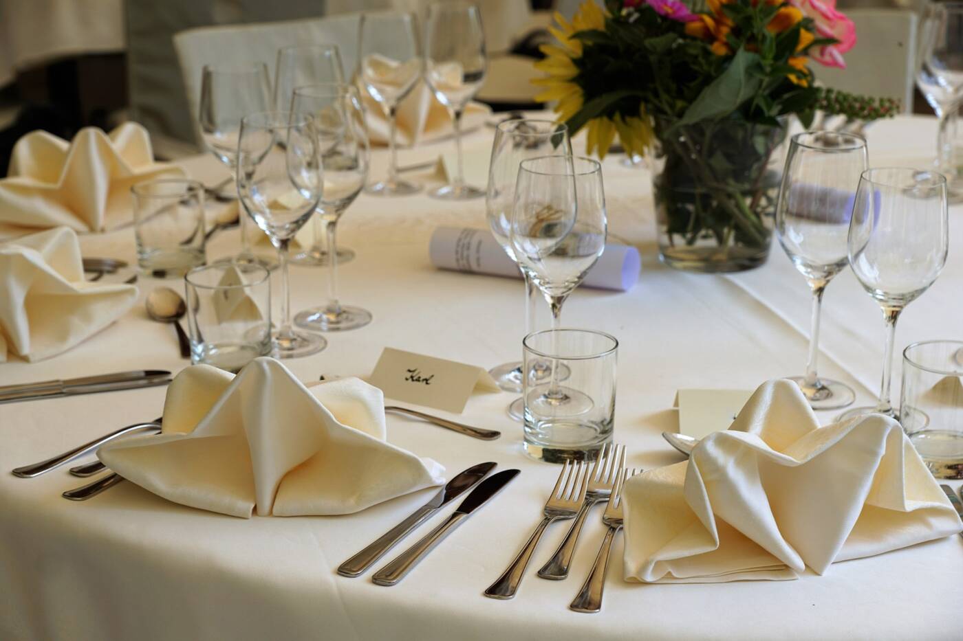 Table dréssée dans une Restaurant