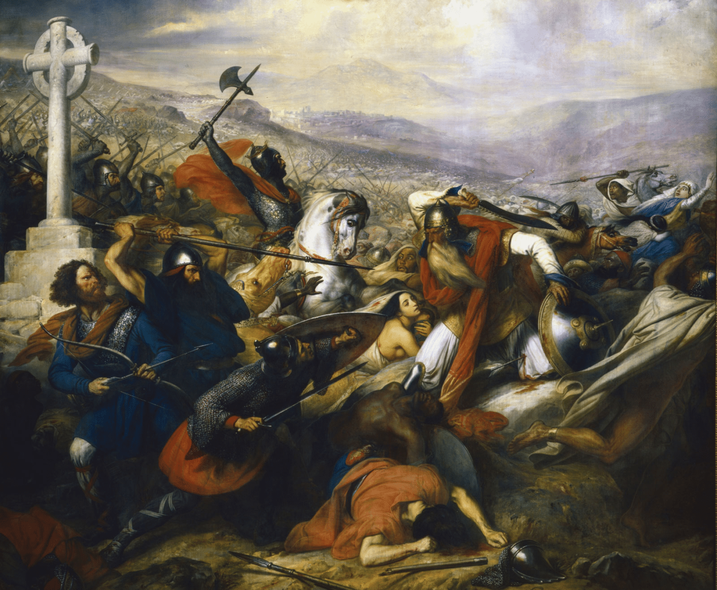 Charles Martel à la bataille de Poitiers en 732