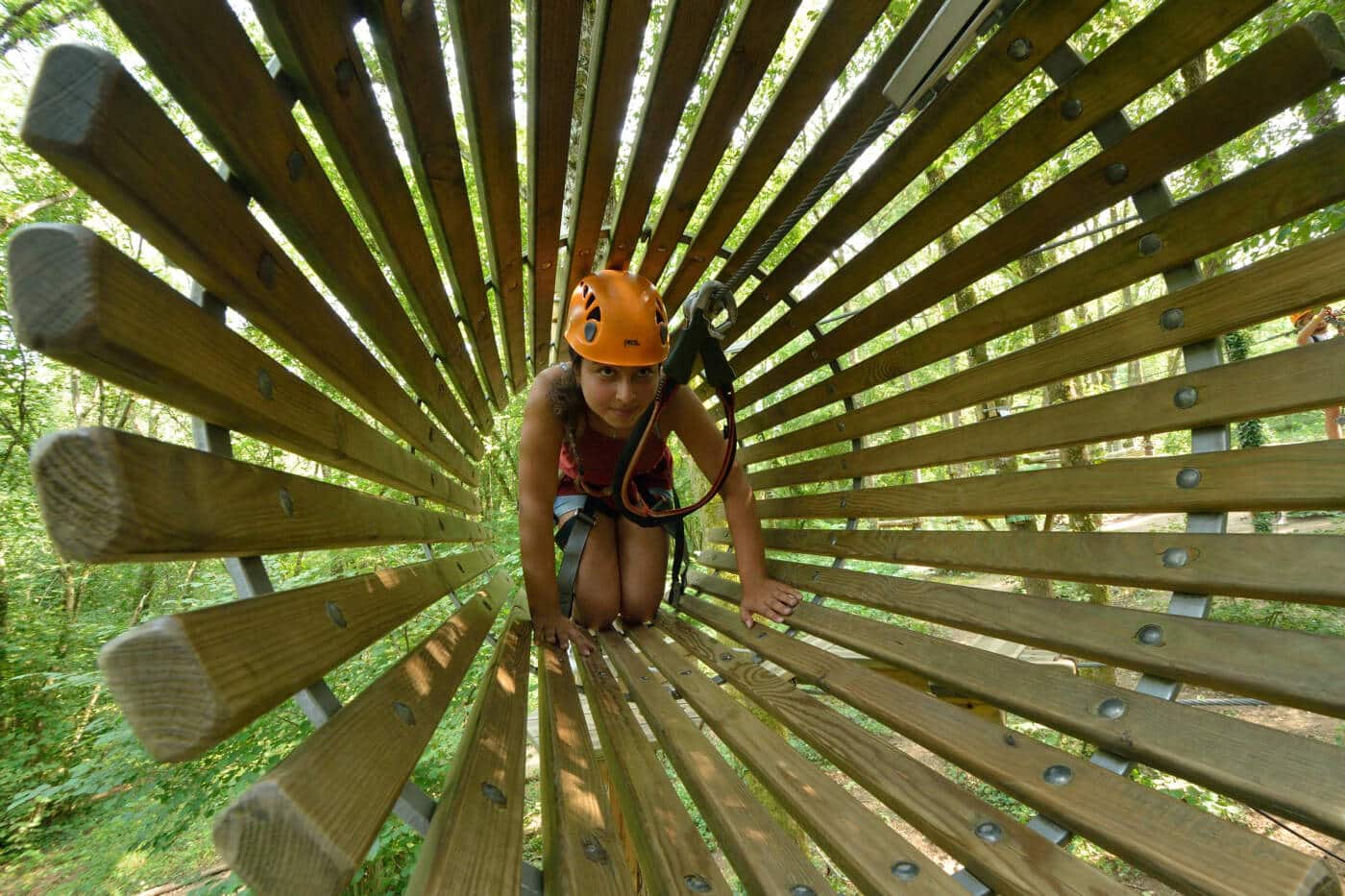 Parcours acrobatique en hauteur au CPA Lathus