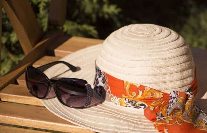 Hat and sunglasses