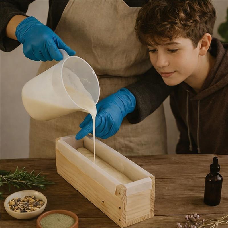 Fabrication de savon à l'atelier de Pacou