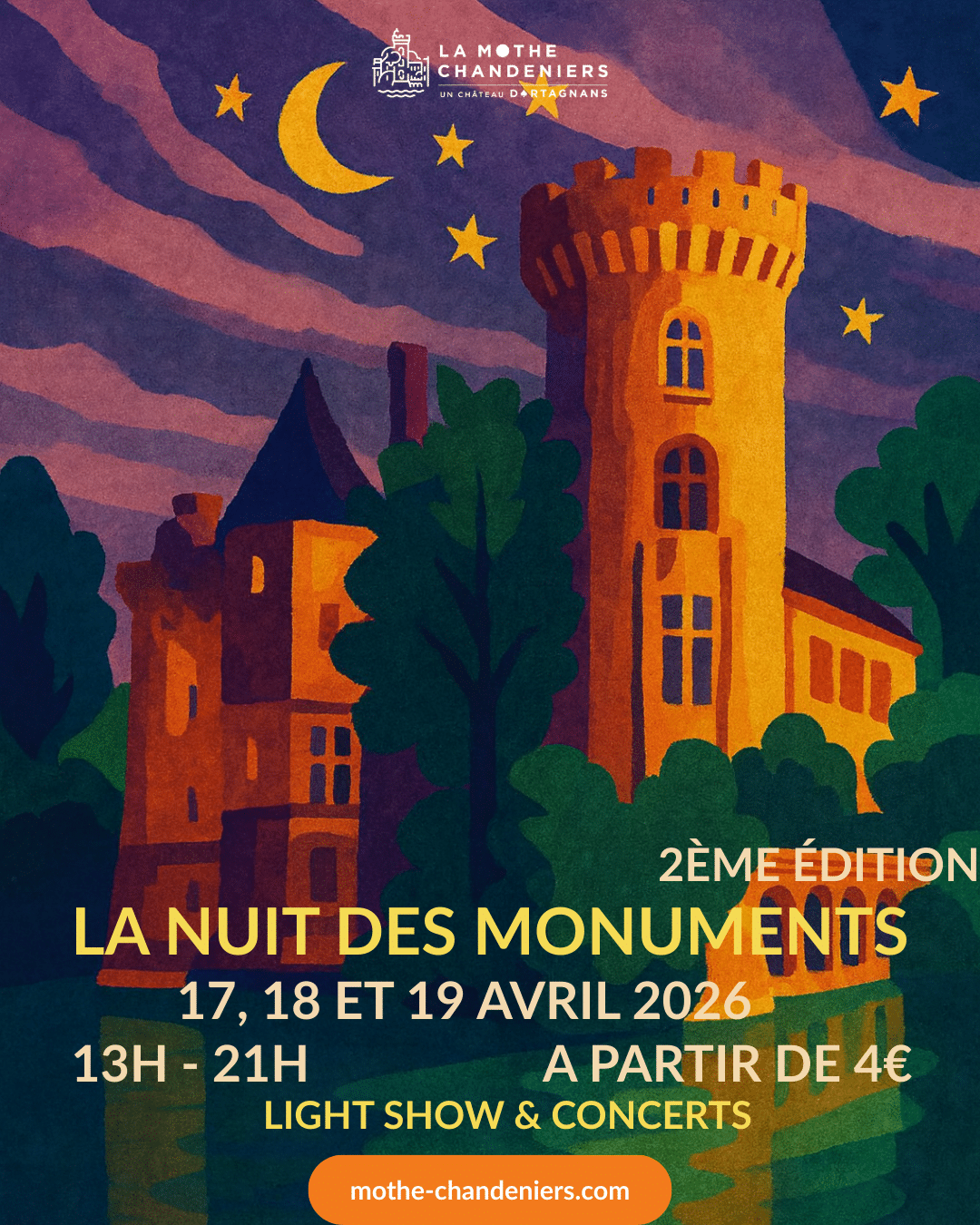 Affiche Nuit des Monuments à la Mothe-Chandeniers