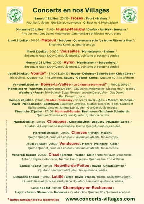 2025 flyer concerts en nos villages - Tourisme Vienne